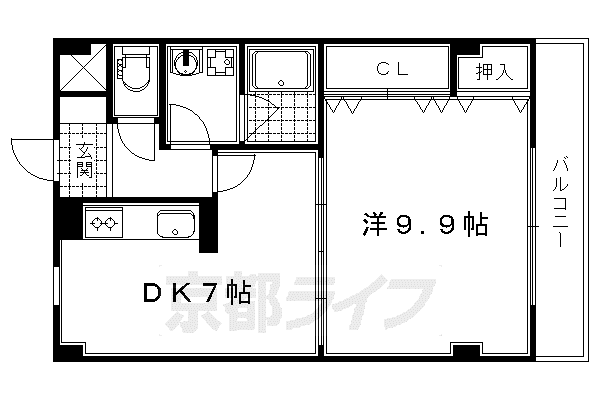 HOUSE MIYAVI 嵯峨の郷(1DK/1階)の間取り写真