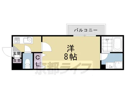 東海道本線 西大路駅 徒歩5分 5階建 築8年(1K/2階)の間取り写真
