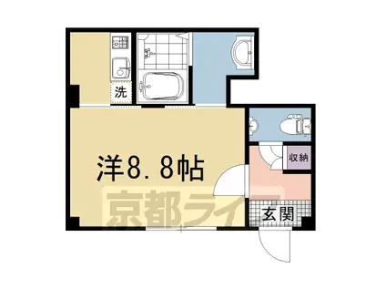 京都市東西線 太秦天神川駅 徒歩10分 3階建 築7年(1K/1階)の間取り写真