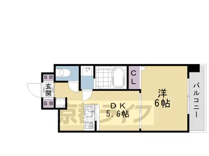 東海道本線 西大路駅 徒歩12分 7階建 築7年(1DK/7階)の間取り写真
