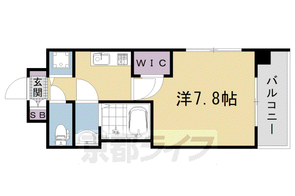 阪急電鉄京都線 西院駅(阪急) 徒歩9分 5階建 築8年(1K/3階)の間取り写真