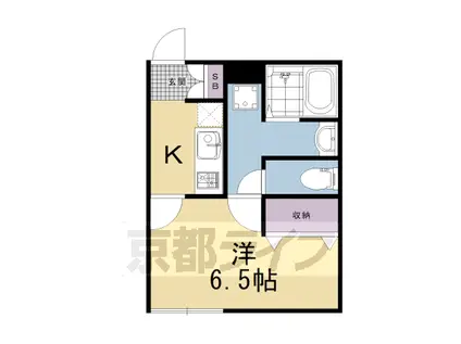阪急電鉄京都線 西院駅(阪急) 徒歩8分 5階建 築6年(1K/3階)の間取り写真
