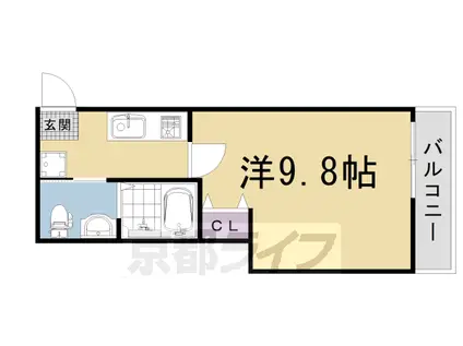 阪急電鉄京都線 西京極駅 徒歩18分 5階建 築7年(1K/3階)の間取り写真