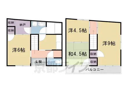 阪急電鉄京都線 西京極駅 徒歩8分 2階建 築57年(4K)の間取り写真
