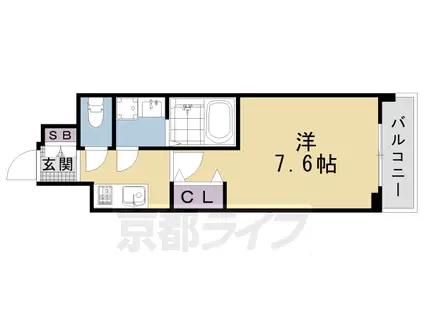 東海道本線 西大路駅 徒歩12分 7階建 築6年(1K/5階)の間取り写真