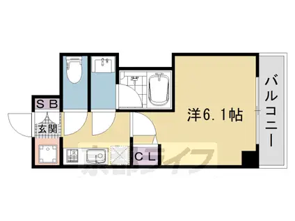 阪急電鉄京都線 西院駅(阪急) 徒歩15分 7階建 築7年(1K/4階)の間取り写真