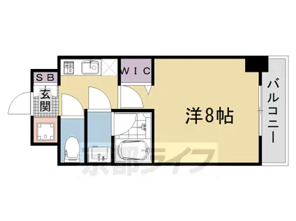 阪急電鉄京都線 西院駅(阪急) 徒歩15分 7階建 築7年(1K/4階)の間取り写真