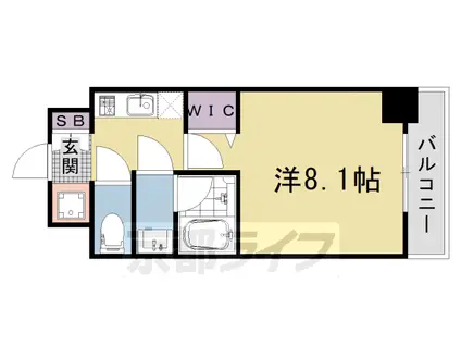 阪急電鉄京都線 西院駅(阪急) 徒歩15分 7階建 築6年(1K/2階)の間取り写真