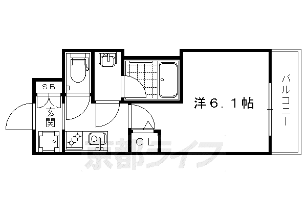 阪急電鉄京都線 西院駅(阪急) 徒歩15分 7階建 築7年(1K/7階)の間取り写真