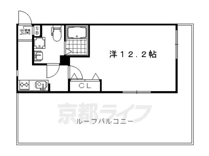 阪急電鉄京都線 西京極駅 徒歩13分 4階建 築6年(1K/4階)の間取り写真
