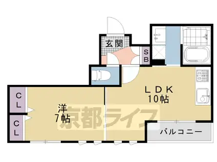 サンライズ西ノ京(1LDK/4階)の間取り写真