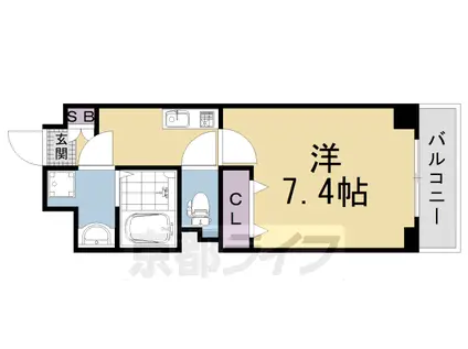 ベラジオ京都西大路ウエスト(1K/5階)の間取り写真