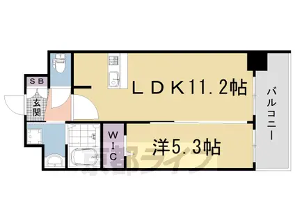 阪急電鉄京都線 西京極駅 徒歩8分 7階建 築6年(1LDK/3階)の間取り写真
