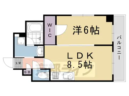 ベラジオ四条通(1LDK/9階)の間取り写真
