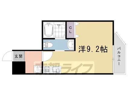 阪急電鉄京都線 西京極駅 徒歩5分 3階建 築6年(ワンルーム/3階)の間取り写真