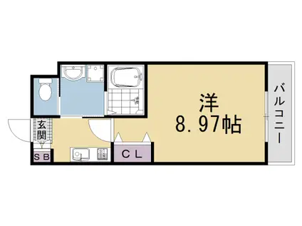 阪急電鉄京都線 西院駅(阪急) 徒歩10分 4階建 築8年(1K/4階)の間取り写真