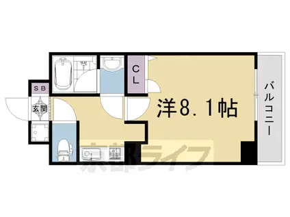 阪急電鉄京都線 西院駅(阪急) 徒歩14分 7階建 築5年(1K/3階)の間取り写真