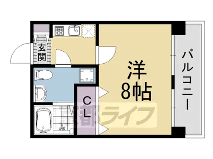 京都市烏丸線 五条駅(京都市営) 徒歩5分 13階建 築18年(1K/10階)の間取り写真
