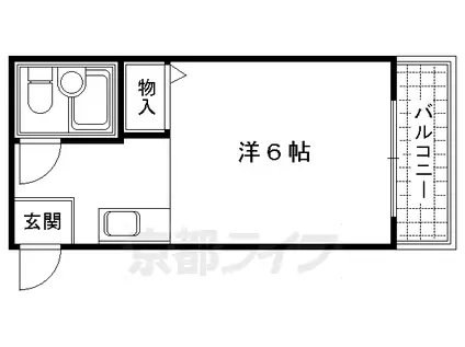 阪急電鉄京都線 大宮駅(京都) 徒歩9分 5階建 築41年(ワンルーム/4階)の間取り写真