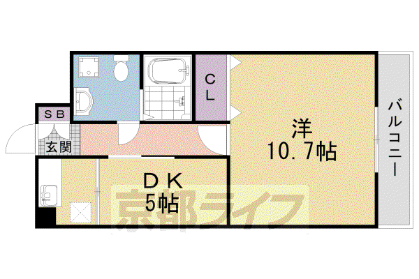 京都市烏丸線 丸太町駅(京都市営) 徒歩1分 4階建 築25年(1DK/1階)の間取り写真
