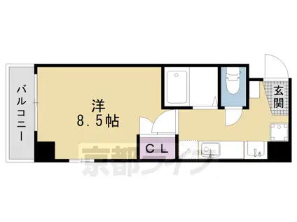 山陰本線 二条駅 徒歩3分 10階建 築18年(1K/7階)の間取り写真