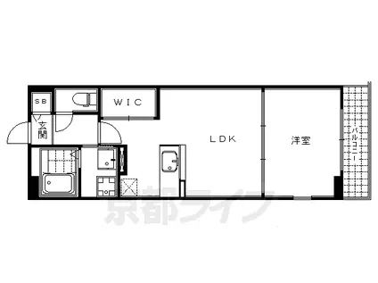 京都市烏丸線 烏丸御池駅 徒歩7分 3階建 築15年(1LDK/1階)の間取り写真