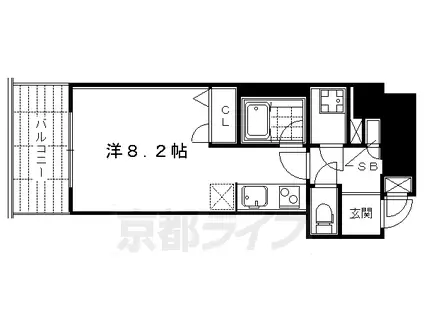 阪急電鉄京都線 大宮駅(京都) 徒歩9分 9階建 築15年(ワンルーム/7階)の間取り写真