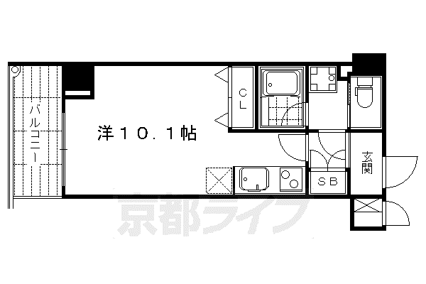 阪急電鉄京都線 大宮駅(京都) 徒歩9分 9階建 築15年(ワンルーム/8階)の間取り写真