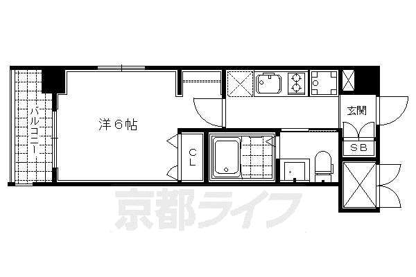 京阪電気鉄道京阪線 三条駅(京都) 徒歩3分 5階建 築15年(1K/3階)の間取り写真