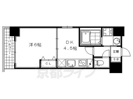 KRONACOURT烏丸御池(1DK/8階)の間取り写真