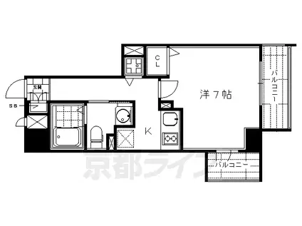 ベラジオ四条大宮3(1K/5階)の間取り写真