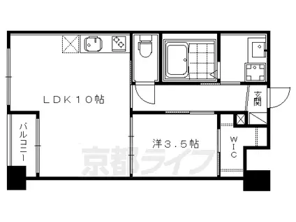 京阪電気鉄道京阪線 三条駅(京都) 徒歩8分 5階建 築13年(1LDK/2階)の間取り写真
