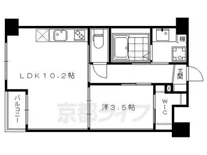 札幌市南北線 北１２条駅 徒歩5分 5階建 築14年(1LDK/3階)の間取り写真