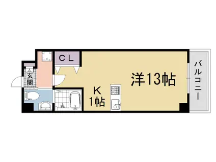 京都市烏丸線 四条駅(京都市営) 徒歩9分 3階建 築13年(ワンルーム/1階)の間取り写真