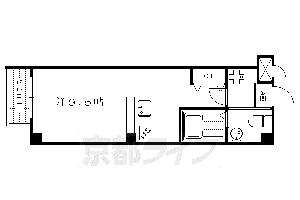 京都市烏丸線 四条駅(京都市営) 徒歩9分 3階建 築14年(ワンルーム/2階)の間取り写真