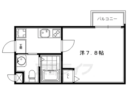 阪急電鉄京都線 大宮駅(京都) 徒歩5分 3階建 築13年(1K/1階)の間取り写真
