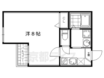 京都市烏丸線 四条駅(京都市営) 徒歩8分 4階建 築13年(1K/3階)の間取り写真
