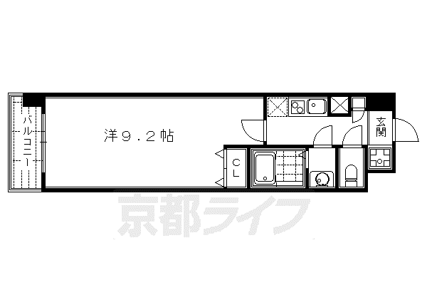 京都市烏丸線 四条駅(京都市営) 徒歩5分 10階建 築26年(1K/4階)の間取り写真