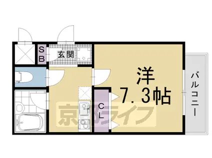 京都市烏丸線 四条駅(京都市営) 徒歩5分 10階建 築25年(1K/3階)の間取り写真