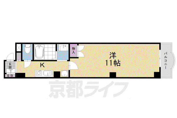 京都市烏丸線 五条駅(京都市営) 徒歩2分 8階建 築40年(1K/2階)の間取り写真