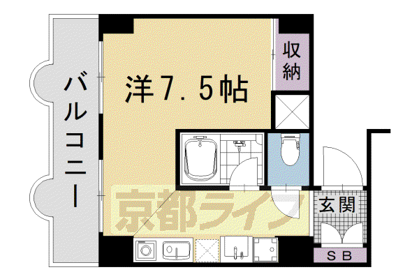 サンシティ烏丸(1K/6階)の間取り写真