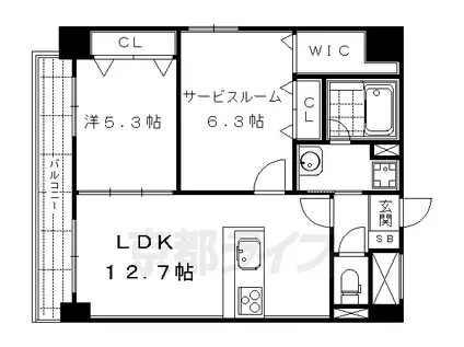 京都市烏丸線 四条駅(京都市営) 徒歩3分 8階建 築12年(1SLDK/2階)の間取り写真