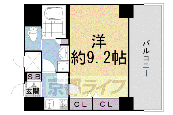プレサンス京都四条大宮(1K/7階)の間取り写真