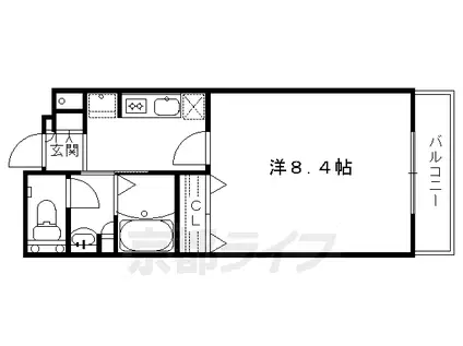 東海道本線 京都駅 徒歩4分 4階建 築16年(1K/2階)の間取り写真