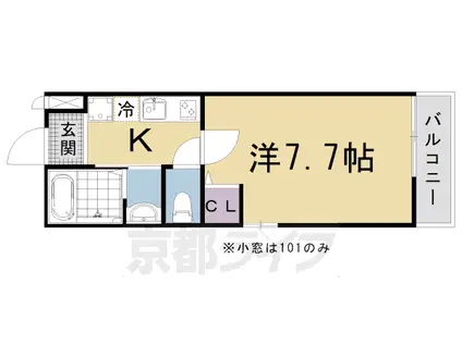 山陰本線 丹波口駅 徒歩10分 4階建 築15年(1K/4階)の間取り写真