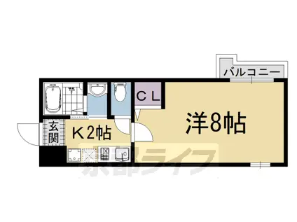 京都市烏丸線 五条駅(京都市営) 徒歩10分 3階建 築14年(1K/2階)の間取り写真