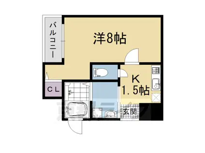 アークリード五条堀川(1K/2階)の間取り写真