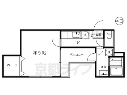 東海道本線 京都駅 徒歩5分 5階建 築15年(1K/5階)の間取り写真