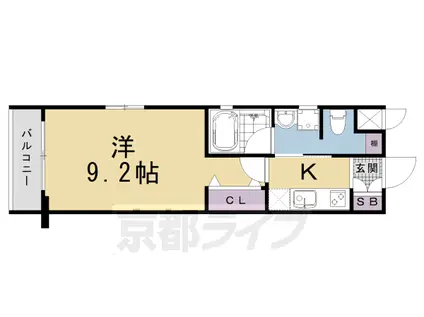 京阪電気鉄道京阪線 七条駅 徒歩5分 5階建 築14年(1K/2階)の間取り写真