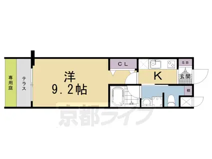 京阪電気鉄道京阪線 七条駅 徒歩5分 5階建 築14年(1K/1階)の間取り写真